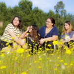 family portrait in a field